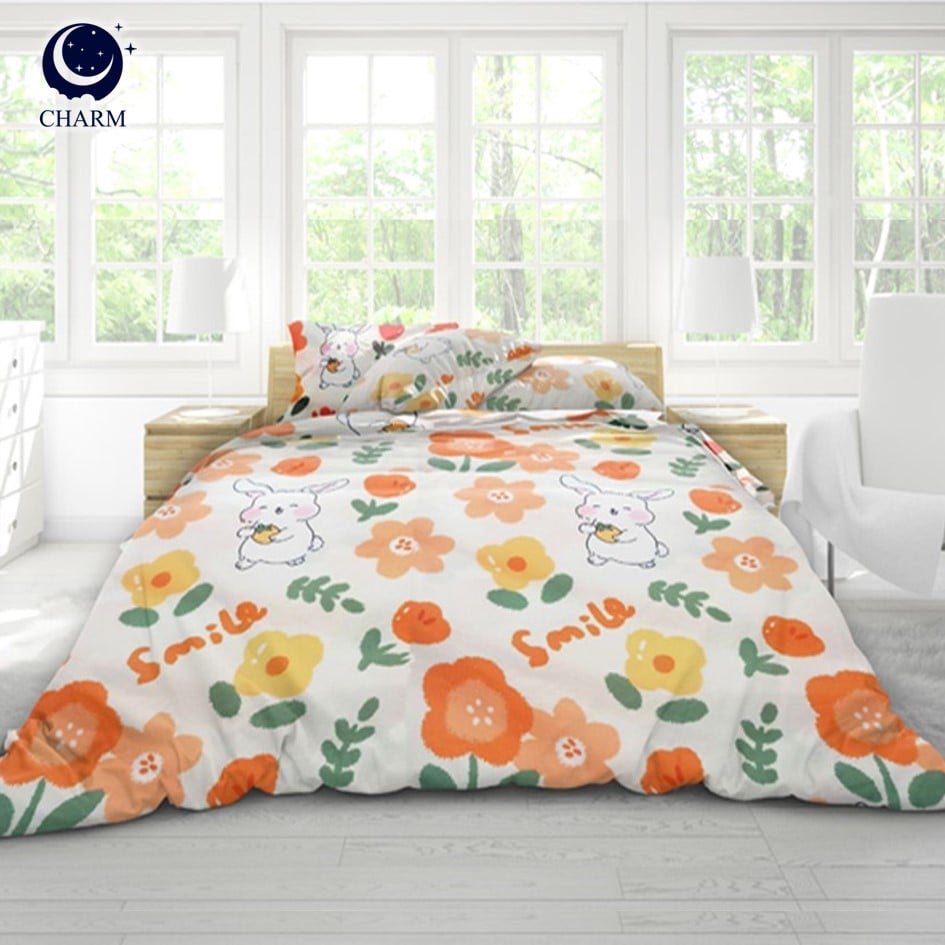 ชุดเครื่องนอน CHARM ลาย FLORAL BUNNY ขนาด 5 ฟุต 6 ชิ้น พร้อมผ้านวม รุ่น DREAMY_5